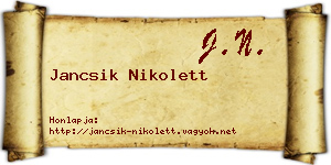 Jancsik Nikolett névjegykártya